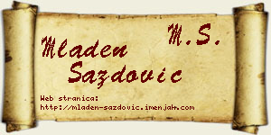 Mladen Sazdović vizit kartica